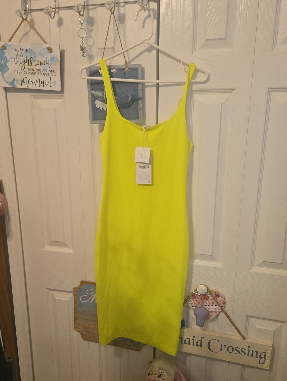 Zara Neon  Lemon Lime Bodycon Midi Dress